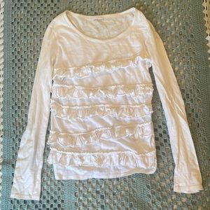 Old Navy White Ruffled Top